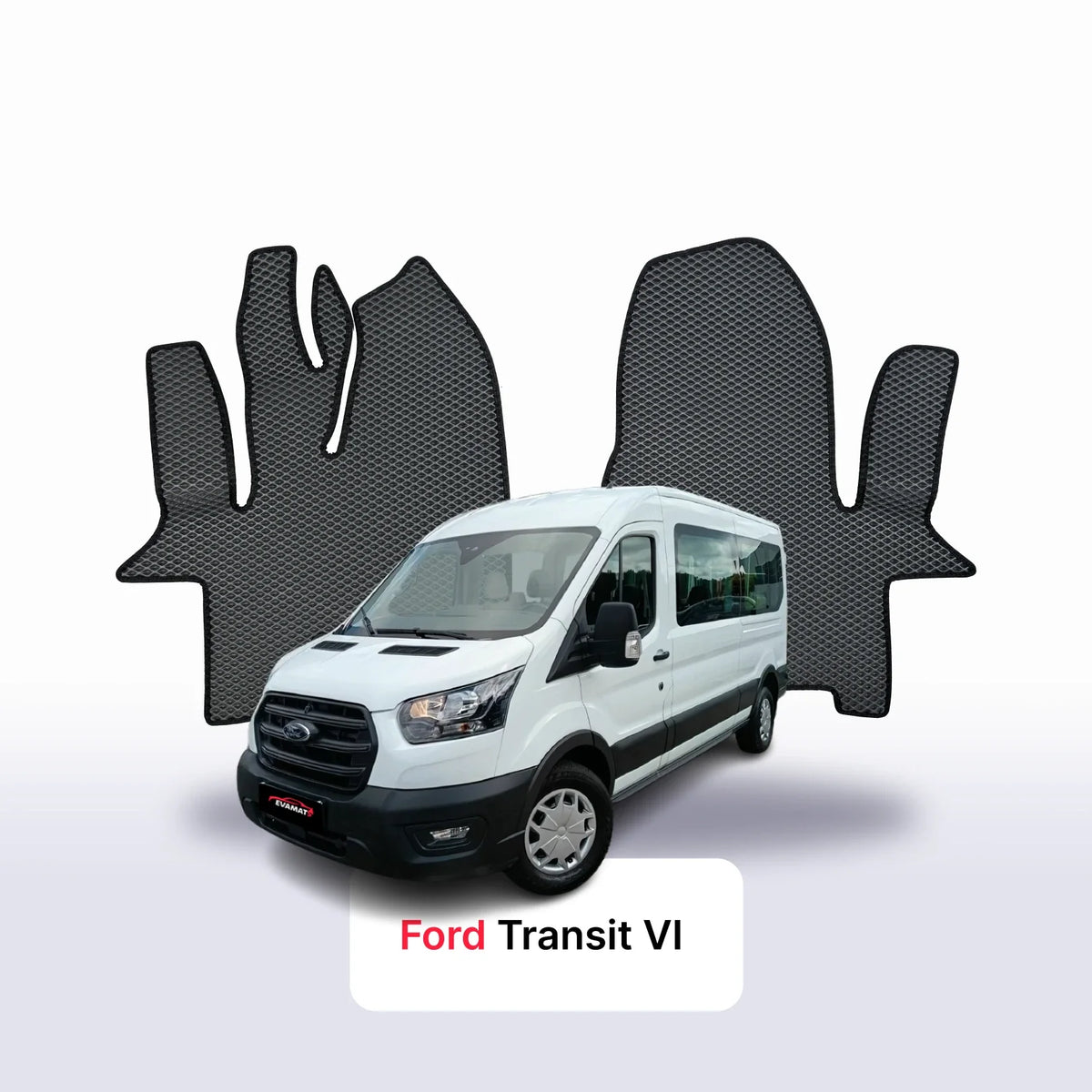 Tappetini 3D EVA per Ford Transit Long 6 gen 2018-2027 anni MINIBUS 9 posti