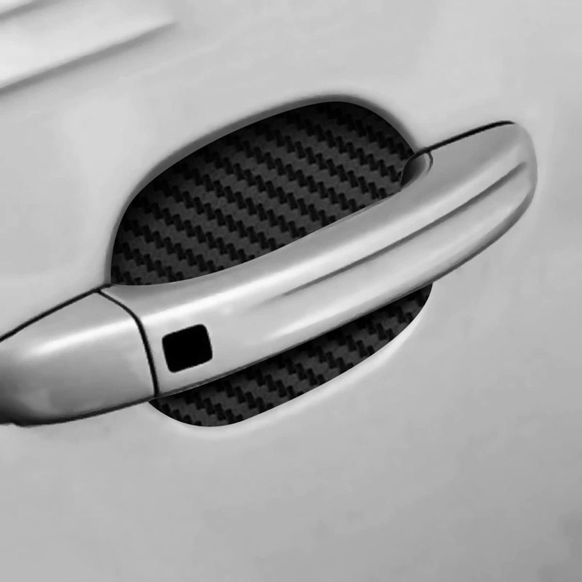 Adesivi protettivi per maniglie delle portiere effetto carbonio – set da 4