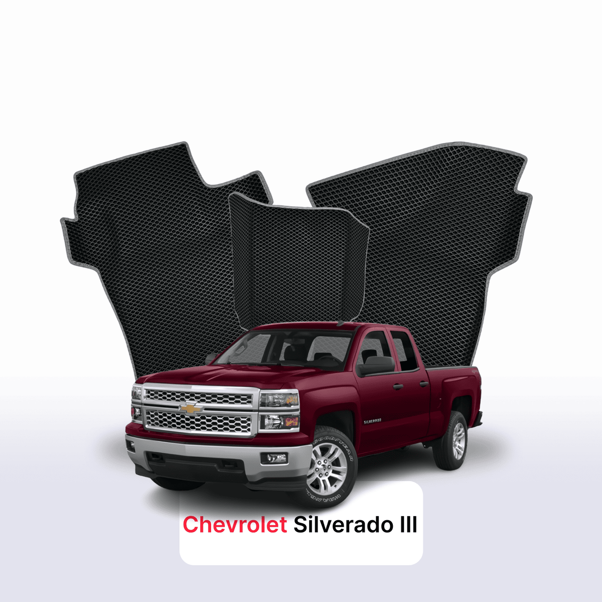 Tappetini 3D EVA per Chevrolet Silverado(GMTK2XX) 3 gen 2013-2015 anni PICK-UP CABINA E MEZZA