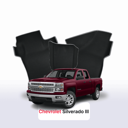 Tappetini 3D EVA per Chevrolet Silverado(GMTK2XX) 3 gen 2013-2015 anni PICK-UP CABINA E MEZZA