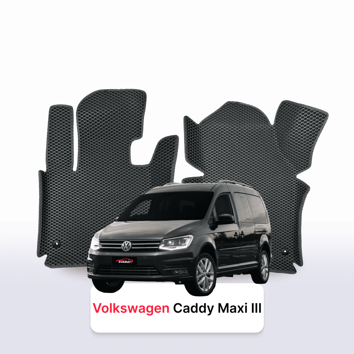 Tappetini 3D EVA per Volkswagen Caddy Maxi III gen 2004-2020 anni MONOVOLUME 7 posti