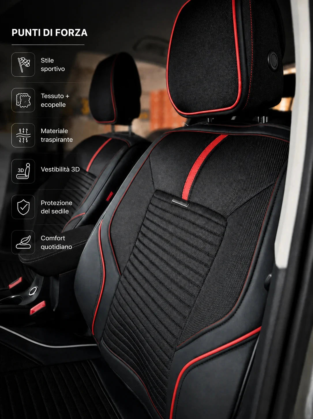 Universal 5D Premium Sport Seat Covers - image 2