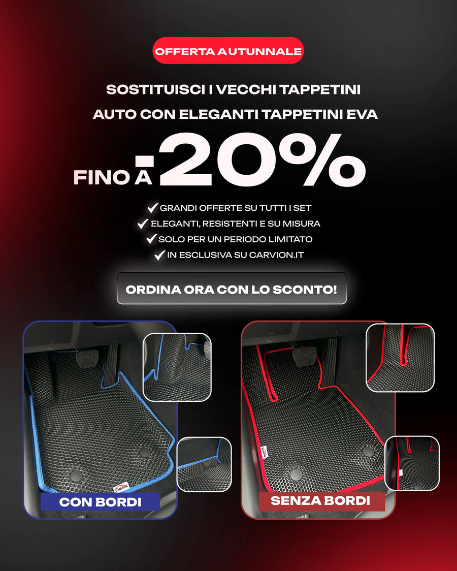 Offerta autunnale Carvion: fino al 20% di sconto sui tappetini EVA