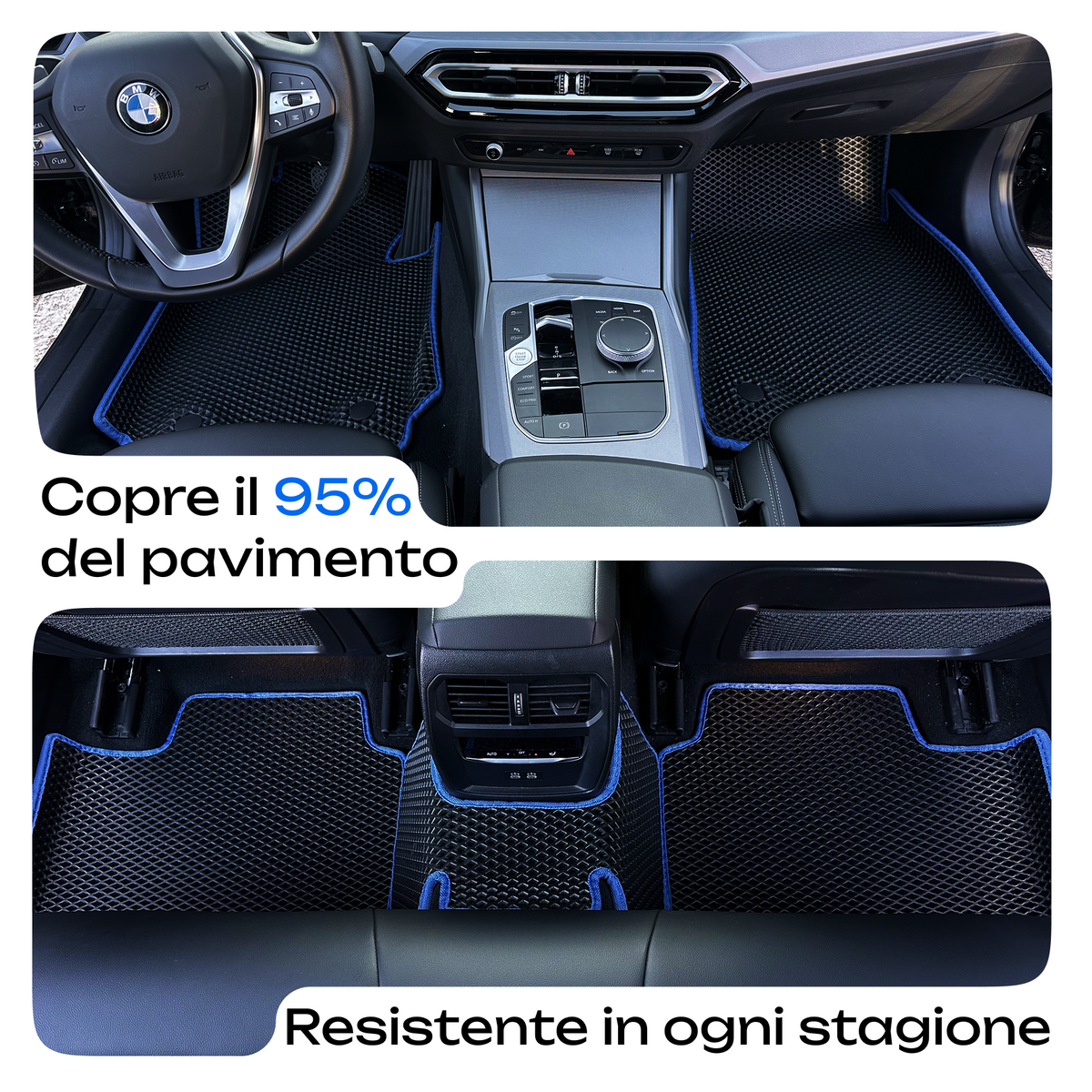 Copre il 95% del pavimento, resistente in ogni stagione