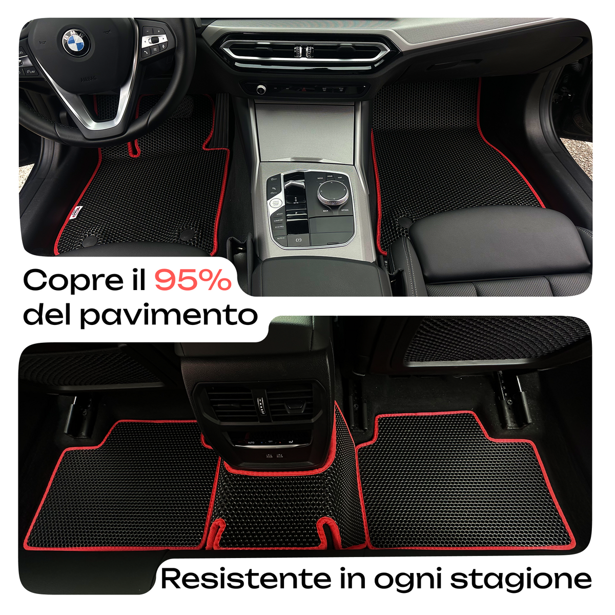Copre il 95% del pavimento, resistente in ogni stagione