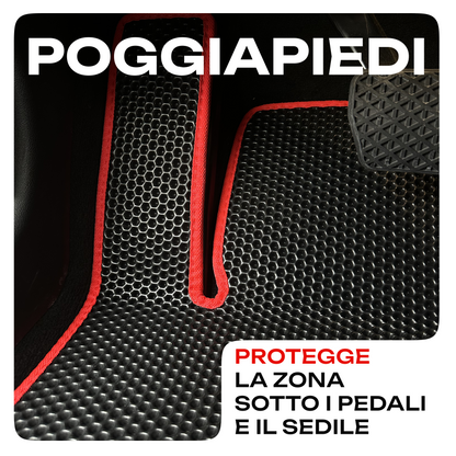 Poggiapiedi che protegge la zona sotto i pedali e il sedile